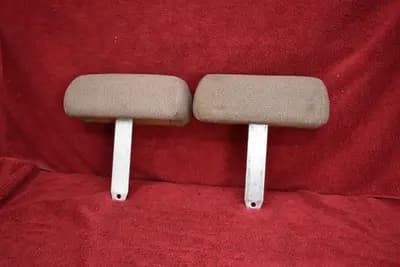 94-98 Ford Mustang cloth tan headrest pair OEM used