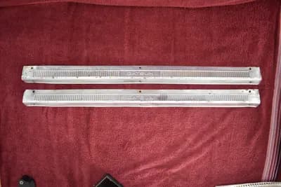 77-78 Datsun 280Z coupe outer sill trim scuff plate pair aluminum OEM used