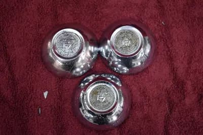 Cal Chrome wheel center cap set of 3 domed USED