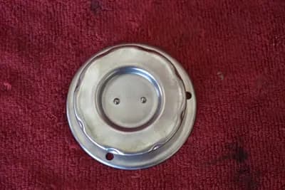 70-71 Datsun 240Z scalloped gas cap with collar + tether OEM used
