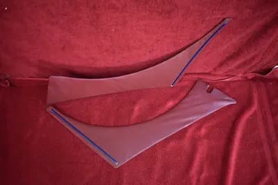 70-76 Datsun 240Z 260Z 280Z dog leg interior trim panel pair RED OEM used