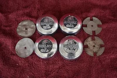 Vintage Shelby wheel center cap set of 4 USED *need work*