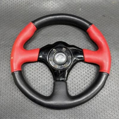 Genuine Italvolanti Lotus Leather Steering Wheel Black & Red