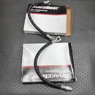 2pc BrakeBest 12-3/8 Inch Hydraulic, Flex Brake Hoses and Brakets, PN: BH73242