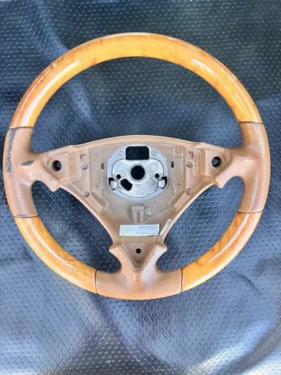 2005 PORSCHE CAYENNE STEERING WHEEL 7L5419091M Havanna / Olive OEM Wood/Leather