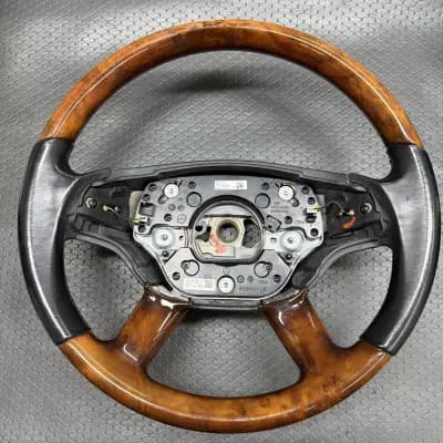 07-10 Mercede W221 S550 CL550 Steering Wheel Black Wood A2214600303 OEM