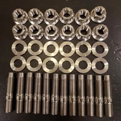 SR20DET CA18DET KA24 Titanium Exhaust Manifold+Turbo Stud Kit 12qty