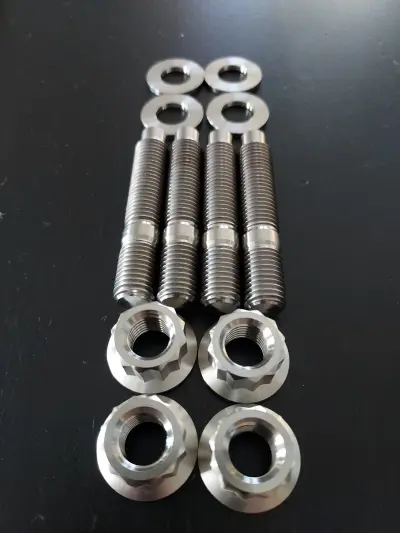M10x1.25x55 TITANIUM Turbo Exhaust Manifold Flange Stud Kit 4pc T3 T4