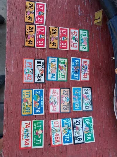 Wonderbread Disney Number Plates Stickers 13pc Lot