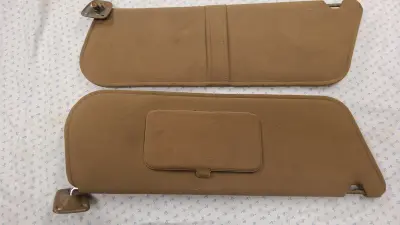 1987-1996 Bronco F150 F250 Sun Visors Pair Passenger Tan Cloth OEM