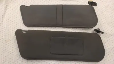 1987-1996 Bronco F150 F250 Sun Visors Pair Passenger Grey Cloth OEM
