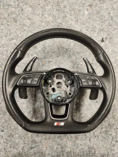 13-17 AUDI A4 A5 3 SPOKE SPORT STEERING WHEEL WITH TIPTRONIC SHIFT PADDLES OEM