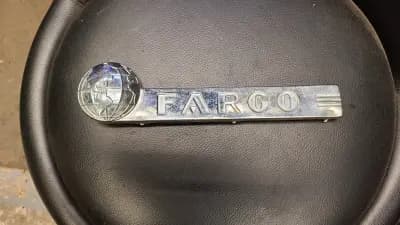 vintage 1950s fargo truck emblem ornament nameplate badge script oem 1197247