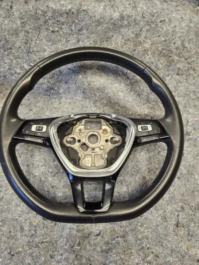MK7 VW Golf Black Leather Steering Wheel Oem 15-21